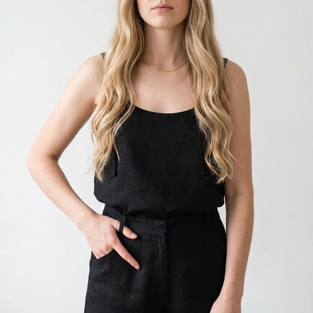 Tavik Black Slim-Strap Camisole Tank